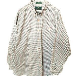 Orvis Men's Windowpane Plaid Heavyweight Cotton Red Green Purple Men's Shirt XXL